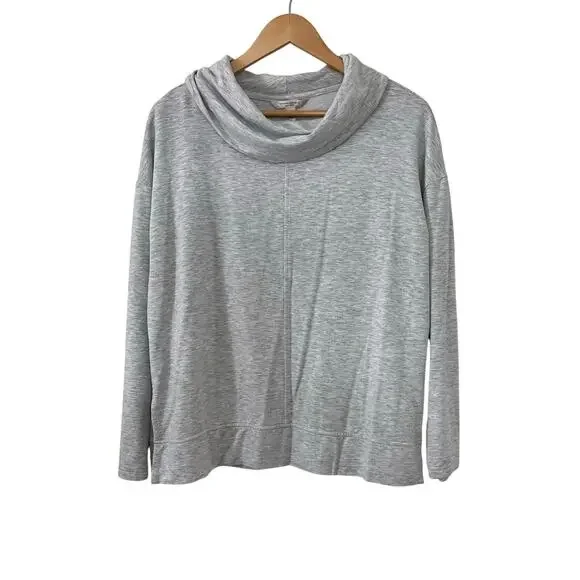 Banana Republic Baby Terry Funnel Neck Top Women's Medium Cowl Neck Pullover - Picture 2 of 4